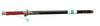 Sword with a red handle on a white background
