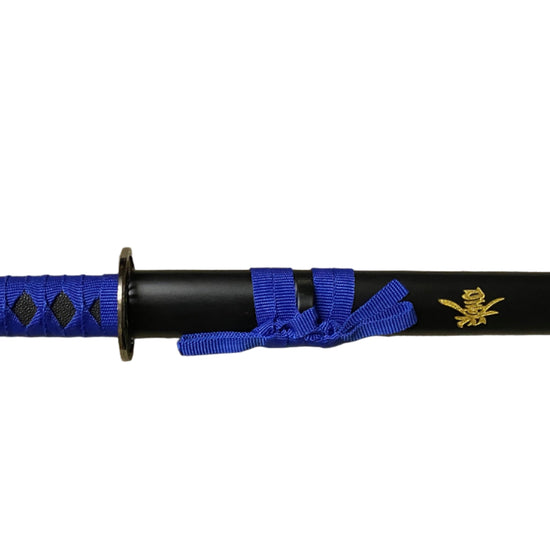 Sword with blue sheath on a white background