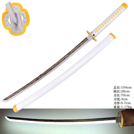 Zenitsu Agatsuma Nichirin | Demon Slayer | Metal | Light Up | Katana Sword