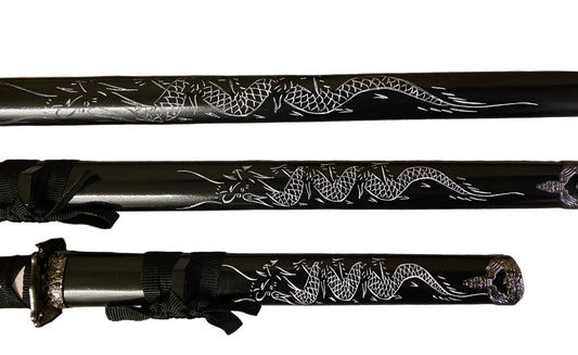 Silver Dragon Samurai Sword Set