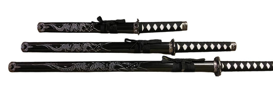 Silver Dragon Samurai Sword Set