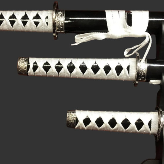 Black & White Dragon Samurai Sword Set