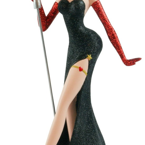 Betty Boop Figurine | Black Glitter Singer
