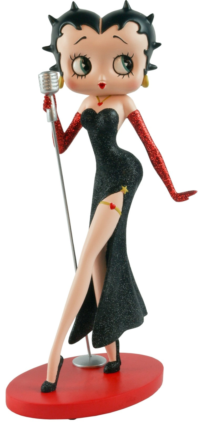 Betty Boop Figurine | Black Glitter Singer
