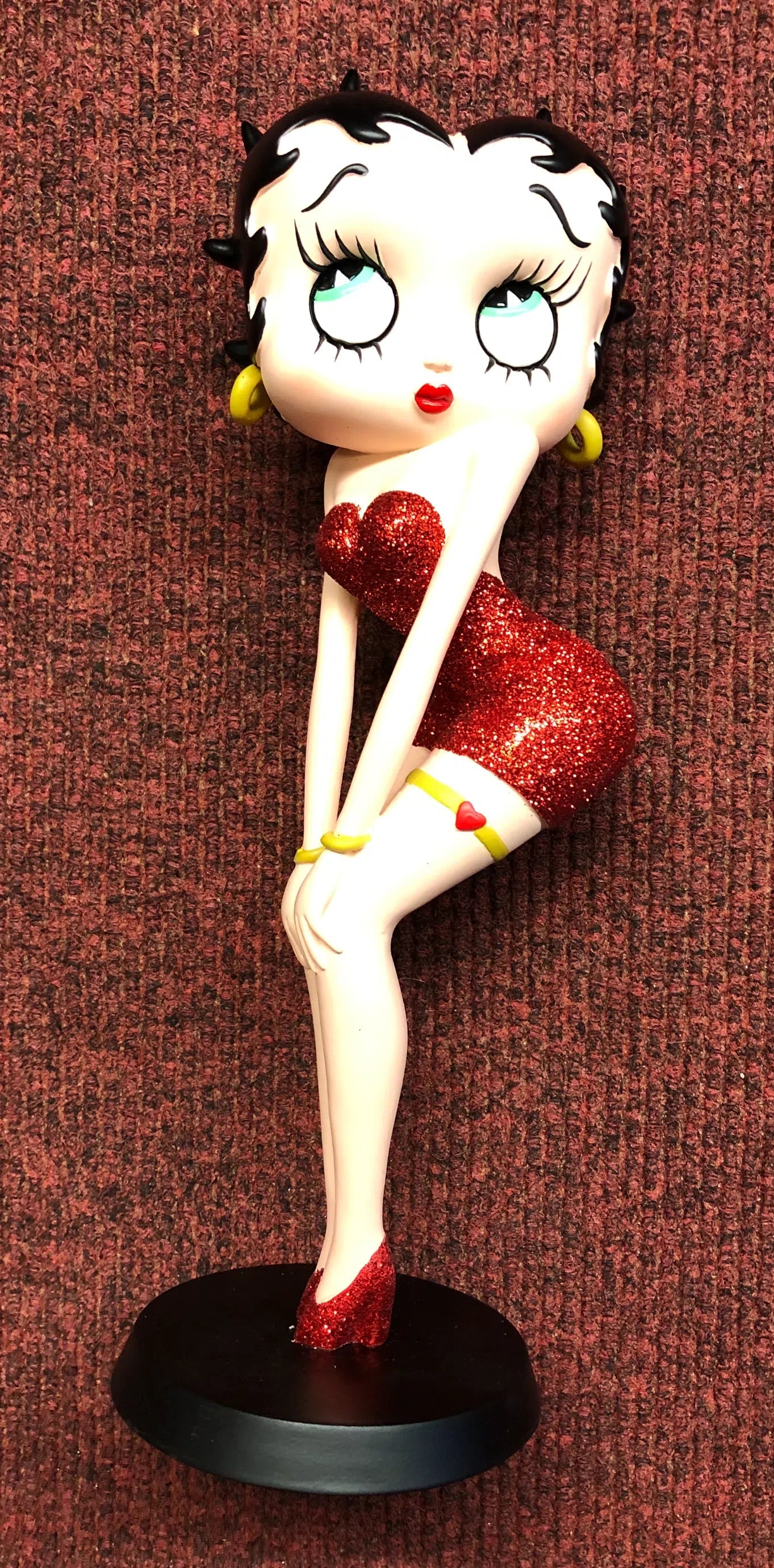 Betty Boop Figurine | Red Glitter Classic Pose