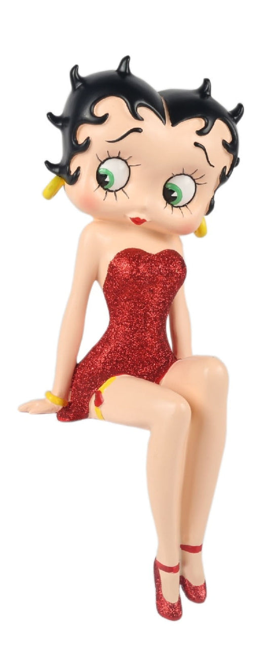 Betty Boop Figurine | Red Glitter Shelf Sitter