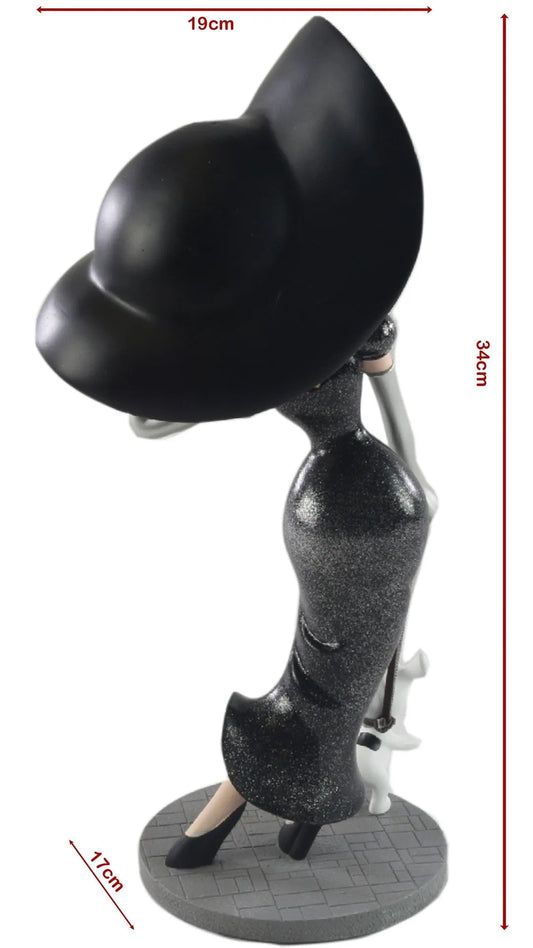 Betty Boop Figurine | Walking Pudgy Black Glitter Dress
