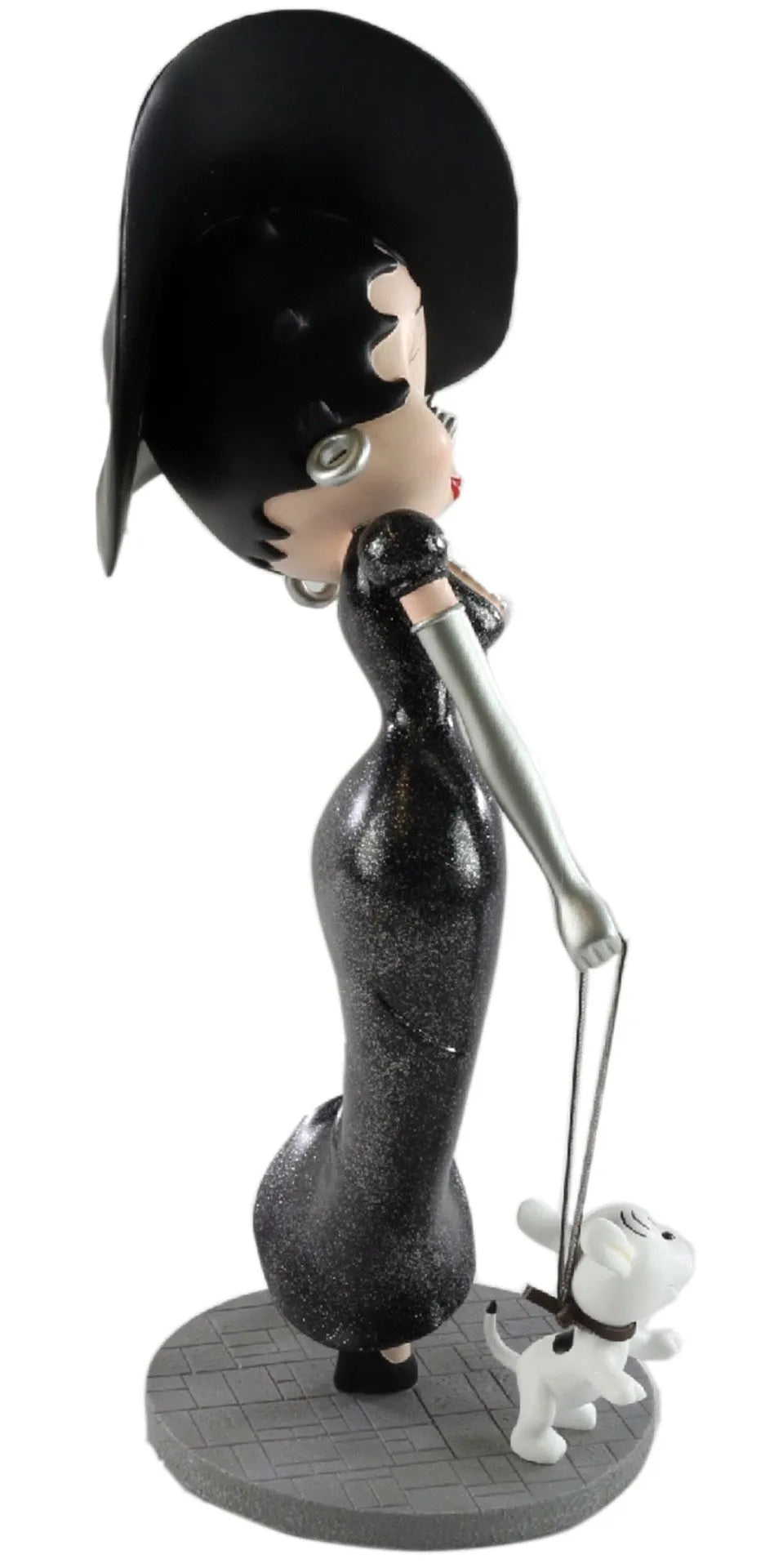 Betty Boop Figurine | Walking Pudgy Black Glitter Dress