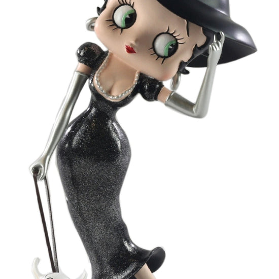 Betty Boop Figurine | Walking Pudgy Black Glitter Dress