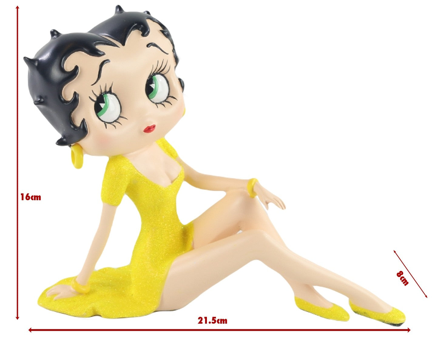 Betty Boop Figurine | Yellow Glitter Demure