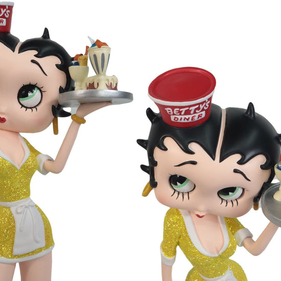 Betty Boop Figurine | Yellow Glitter Diner Waitress