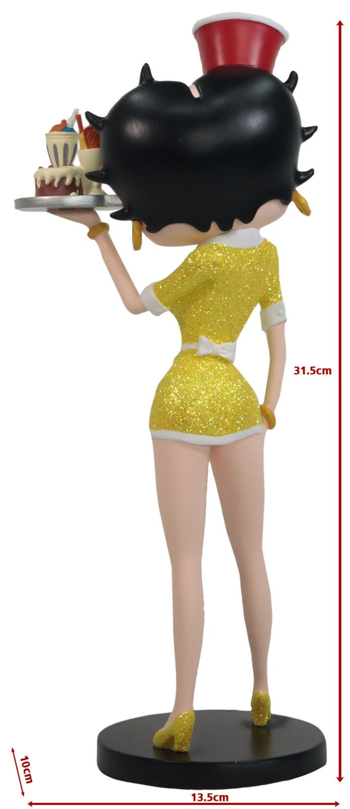 Betty Boop Figurine | Yellow Glitter Diner Waitress