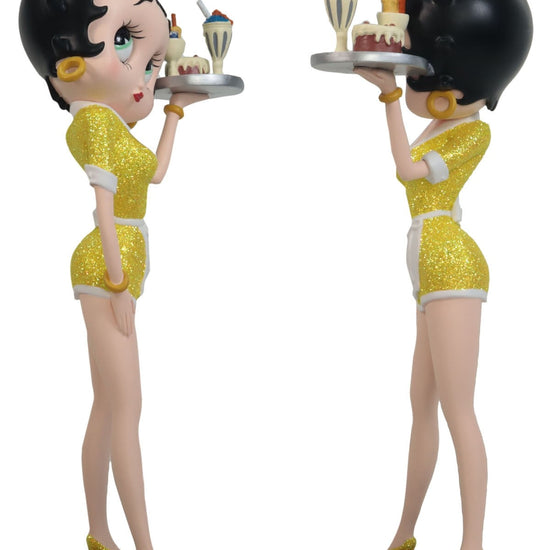 Betty Boop Figurine | Yellow Glitter Diner Waitress