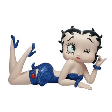 Betty Boop Figurine | Blue Glitter | Lying | PRE-ORDER