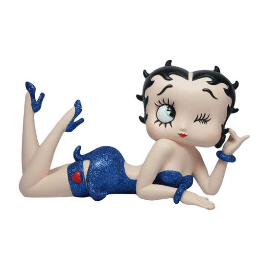 Betty Boop Figurine | Blue Glitter | Lying | PRE-ORDER
