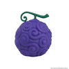 Purple textured ball with a green handle on a white background