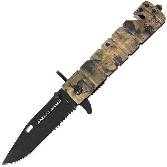 Camo Survival Lock Knife