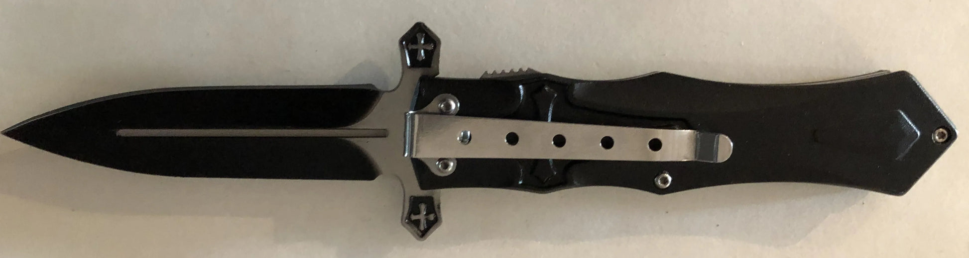 Crucifix Symbol Lock Knife