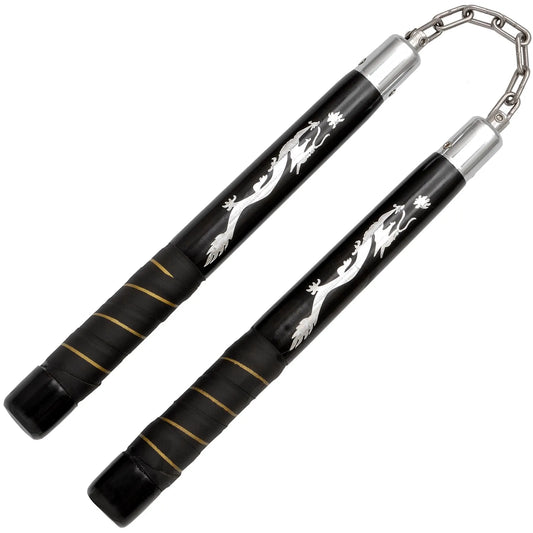 Dragon Wrapped Wooden Nunchucks