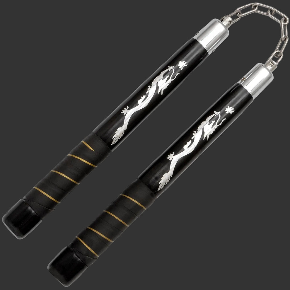 Dragon Wrapped Wooden Nunchucks