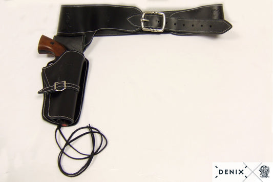 Leather Holster Cartridge Single Denix Black Belt
