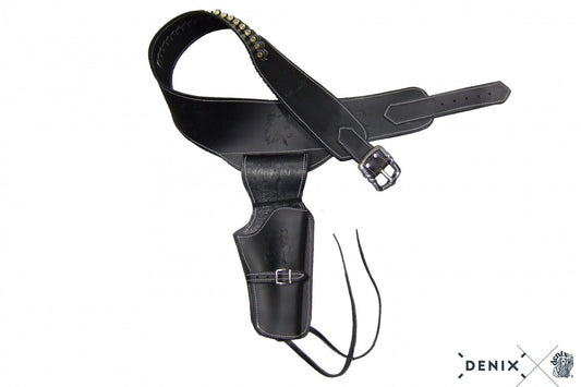 Leather Holster Cartridge Single Denix Black Belt