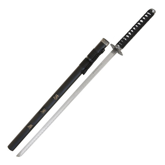 Sword with black sheath on a white background