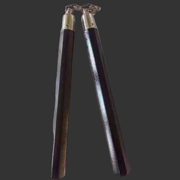 Hexagonal Black Wood Nunchucks