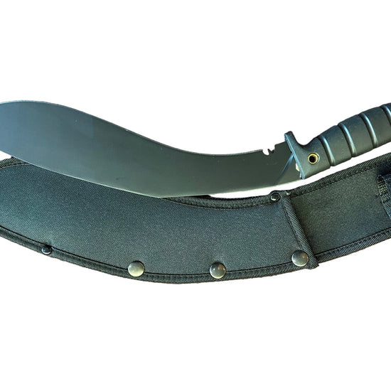 Machete with sheath on a white background