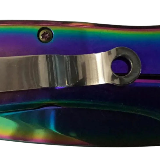 Rainbow Skull Lock Knife