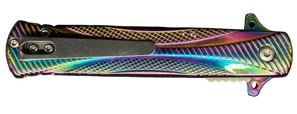 Rainbow Effect Lock Knife