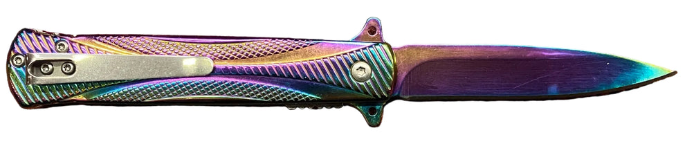 Rainbow Effect Lock Knife