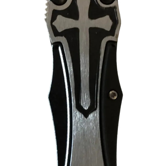 Crucifix Symbol Lock Knife