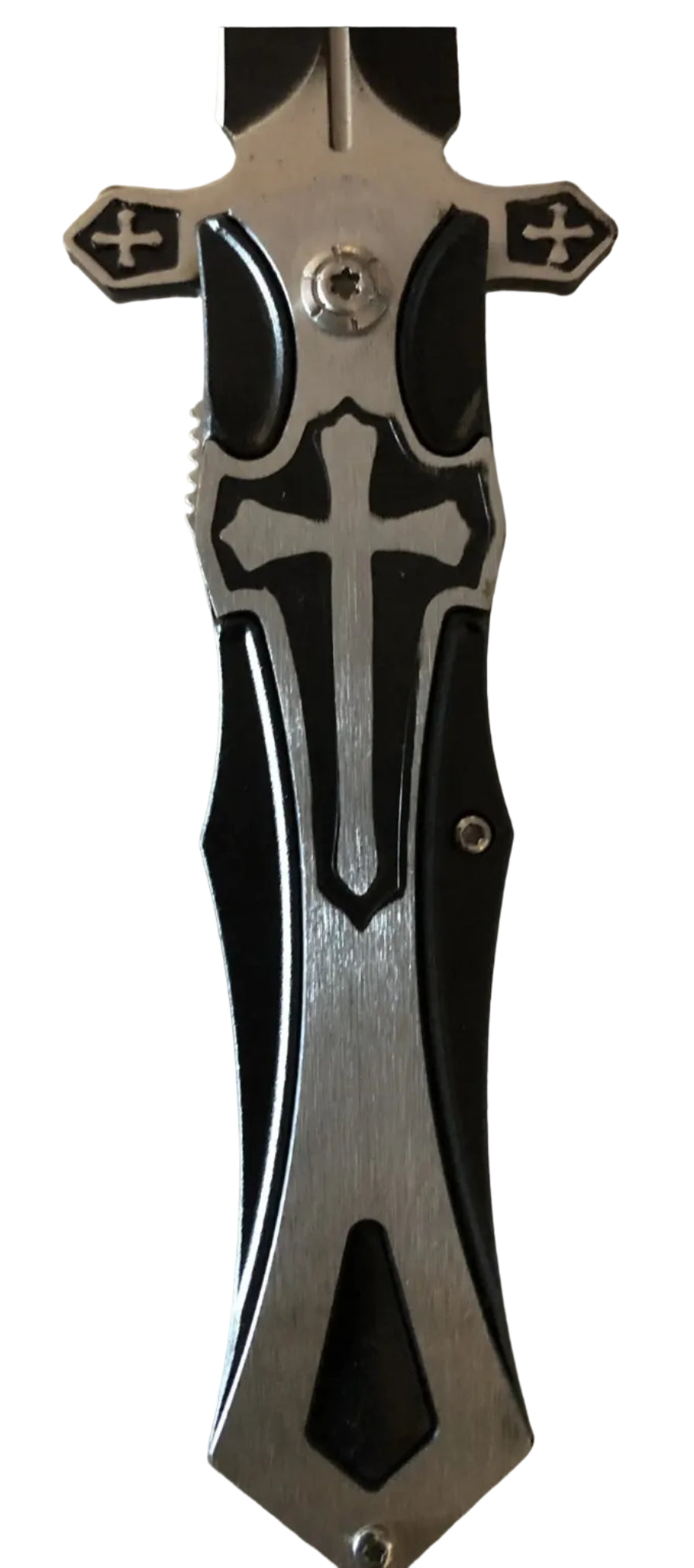 Crucifix Symbol Lock Knife