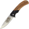 Pheasant Design Zebra Wood Lock Knife