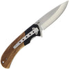 Pheasant Design Zebra Wood Lock Knife