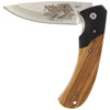 Pheasant Design Zebra Wood Lock Knife