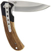 Pheasant Design Zebra Wood Lock Knife