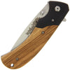 Pheasant Design Zebra Wood Lock Knife