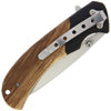 Pheasant Design Zebra Wood Lock Knife