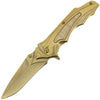Gold Stylish Stainless Steel Lock Knife
