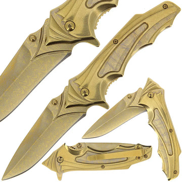 Gold Stylish Stainless Steel Lock Knife