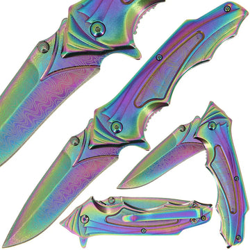 Rainbow Grey Lock Knife