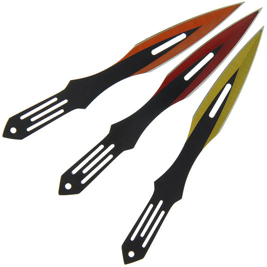 Set of 3 Red Orange Yellow Throwing Knives