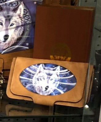 Lunar Wolf Suede 3D Purse - Anne Stokes