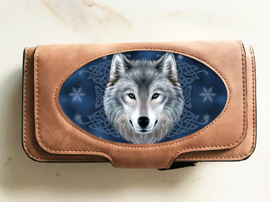 Lunar Wolf Suede 3D Purse - Anne Stokes