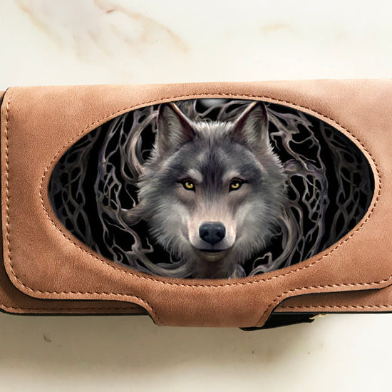 Night Forest Wolf Suede 3D Purse - Anne Stokes