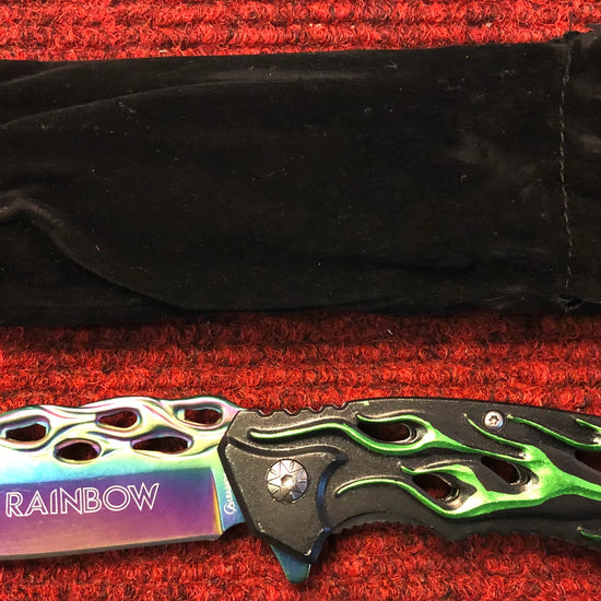 RainBow Green Lock Knife