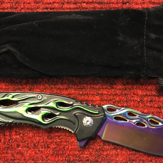 RainBow Green Lock Knife