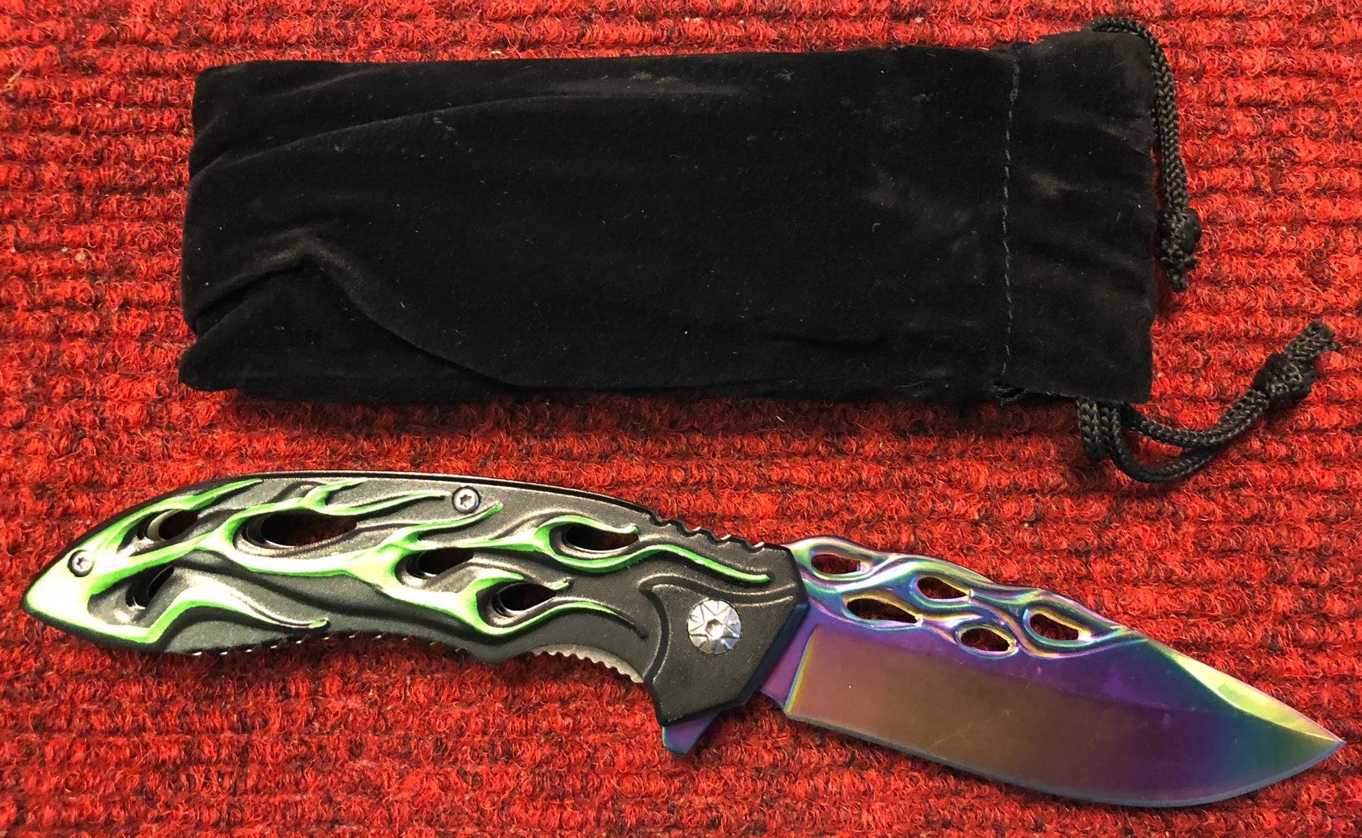 RainBow Green Lock Knife